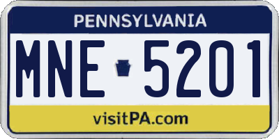PA license plate MNE5201