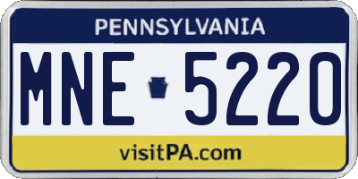 PA license plate MNE5220