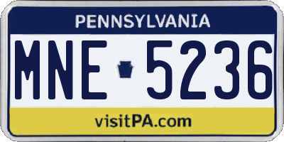 PA license plate MNE5236