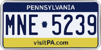 PA license plate MNE5239
