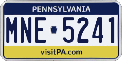 PA license plate MNE5241