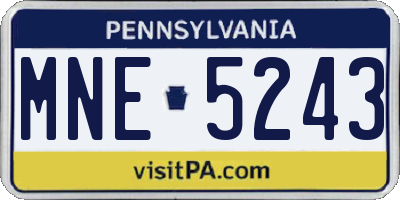 PA license plate MNE5243