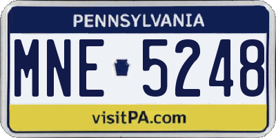 PA license plate MNE5248