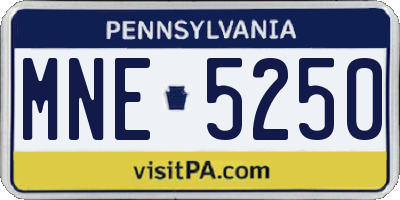 PA license plate MNE5250