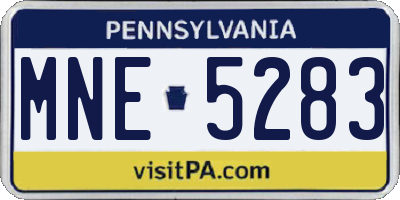 PA license plate MNE5283