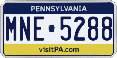 PA license plate MNE5288