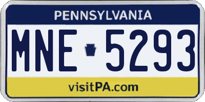 PA license plate MNE5293