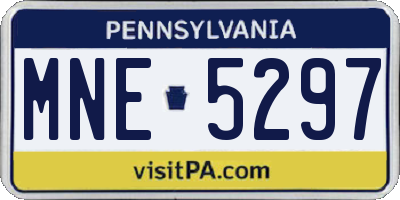 PA license plate MNE5297