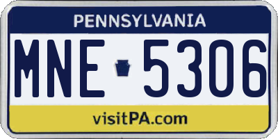 PA license plate MNE5306