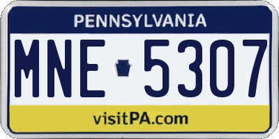 PA license plate MNE5307