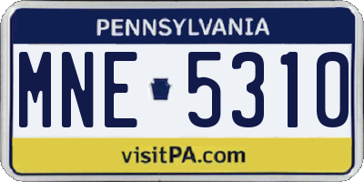 PA license plate MNE5310