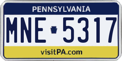 PA license plate MNE5317