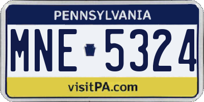 PA license plate MNE5324