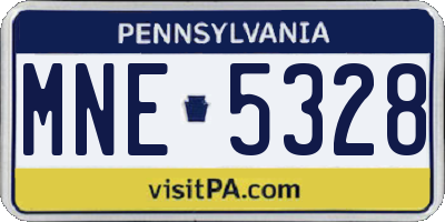 PA license plate MNE5328