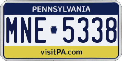 PA license plate MNE5338