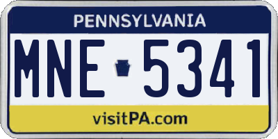 PA license plate MNE5341
