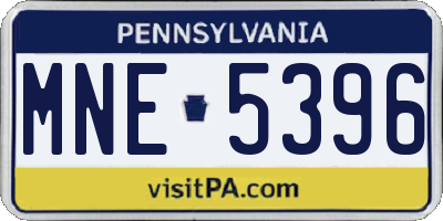 PA license plate MNE5396