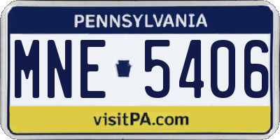 PA license plate MNE5406