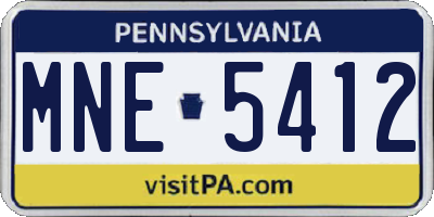 PA license plate MNE5412