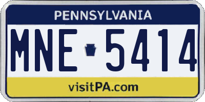 PA license plate MNE5414