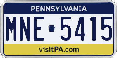 PA license plate MNE5415