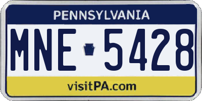 PA license plate MNE5428