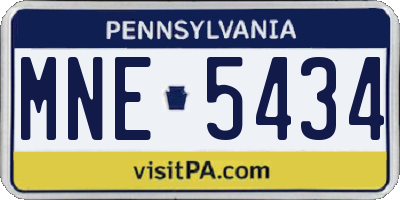 PA license plate MNE5434