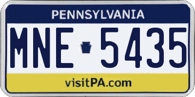 PA license plate MNE5435
