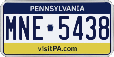 PA license plate MNE5438