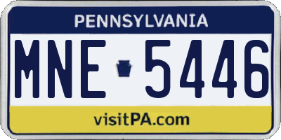 PA license plate MNE5446