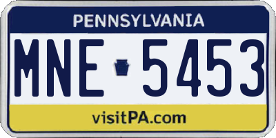 PA license plate MNE5453