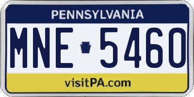 PA license plate MNE5460