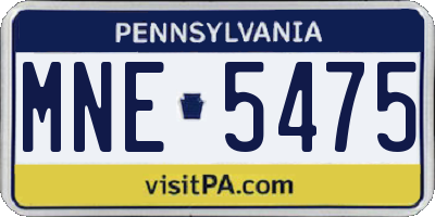 PA license plate MNE5475