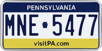 PA license plate MNE5477