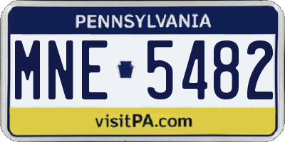 PA license plate MNE5482