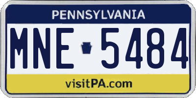 PA license plate MNE5484