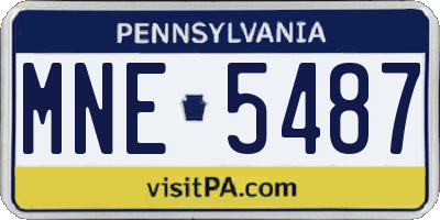 PA license plate MNE5487