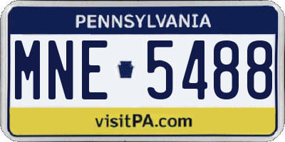 PA license plate MNE5488