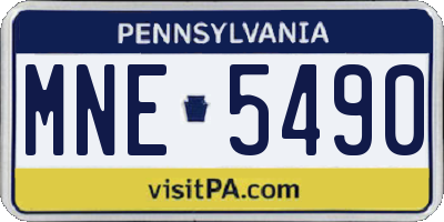 PA license plate MNE5490