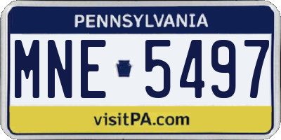 PA license plate MNE5497