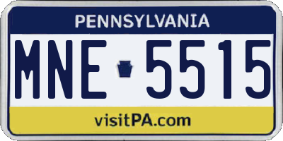 PA license plate MNE5515