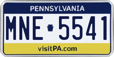 PA license plate MNE5541