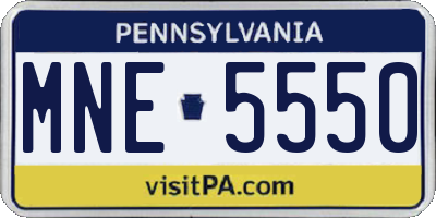 PA license plate MNE5550