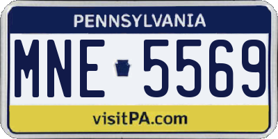 PA license plate MNE5569