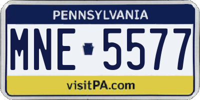 PA license plate MNE5577