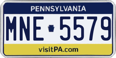 PA license plate MNE5579