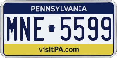 PA license plate MNE5599