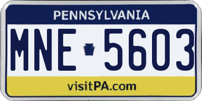 PA license plate MNE5603
