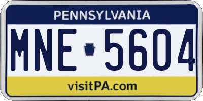 PA license plate MNE5604