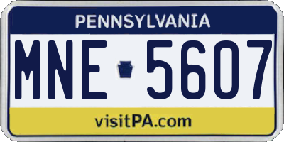 PA license plate MNE5607